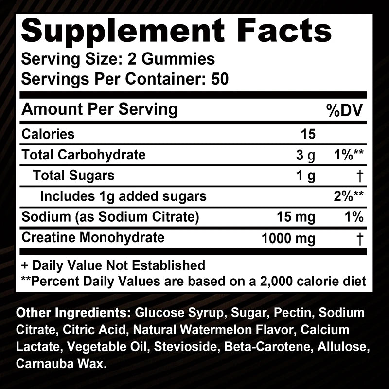 Creatine Monohydrate Gummies 1000mg