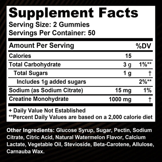 Creatine Monohydrate Gummies 1000mg